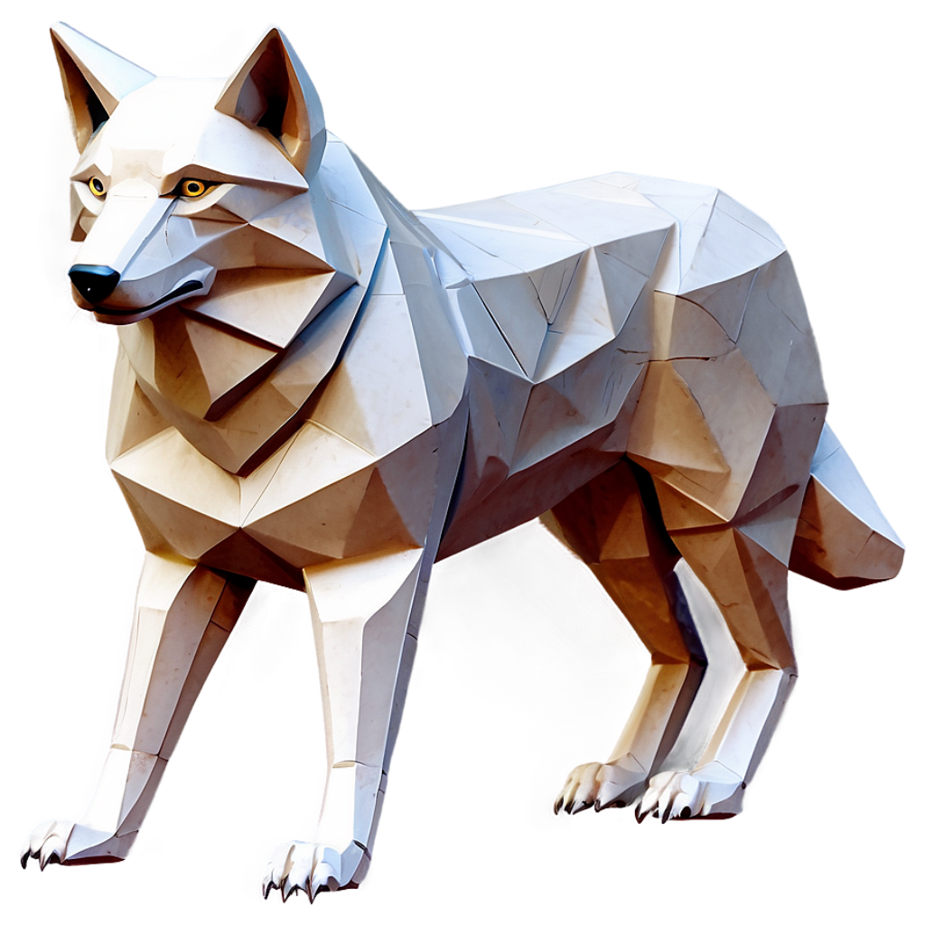 Stylized Geometric Wolf Wallpaper: Modern Angular Design Art