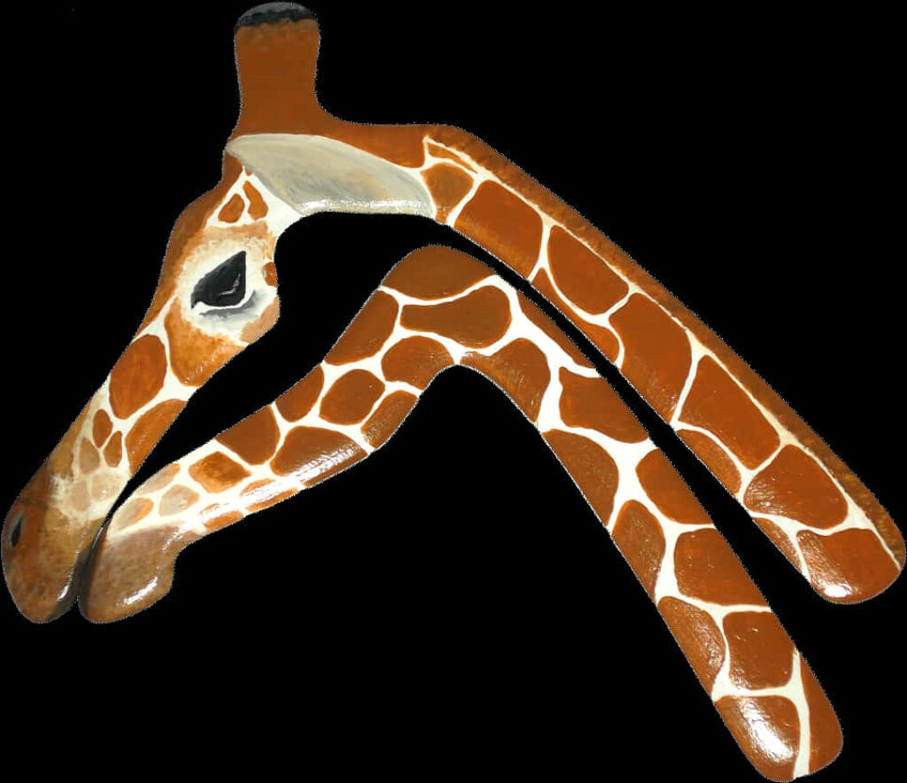 Stylized Giraffe Head Wallpaper: Artistic Patterns on Black Background