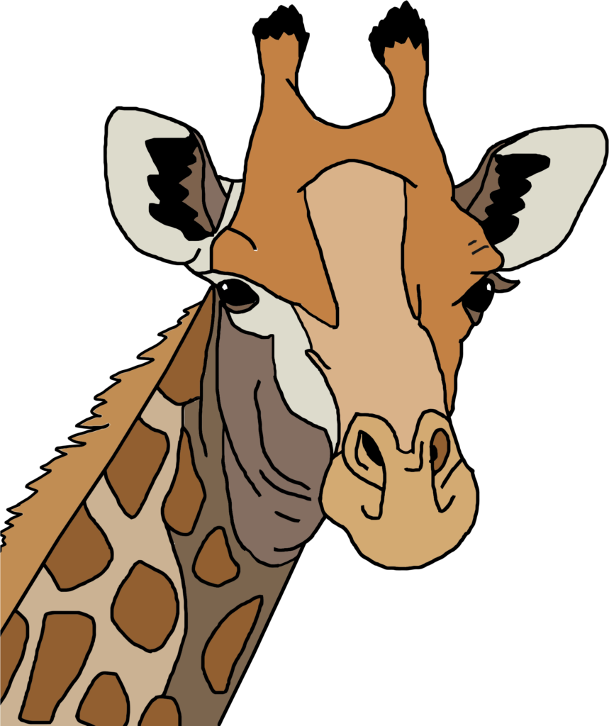 Stylized Giraffe Portrait: Bold Lines & Soft Colors on Transparent Background Wallpaper