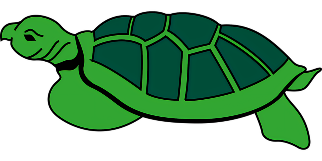 Stylized Green Sea Turtle Wallpaper: Minimalist Marine Design