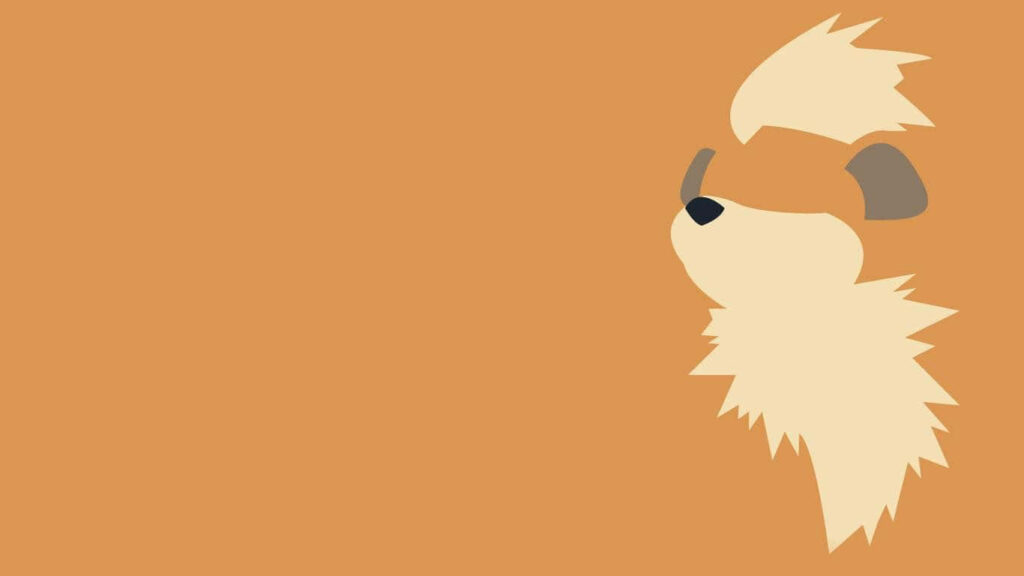 Minimalist Growlithe Wallpaper: Geometric Design on Orange Background