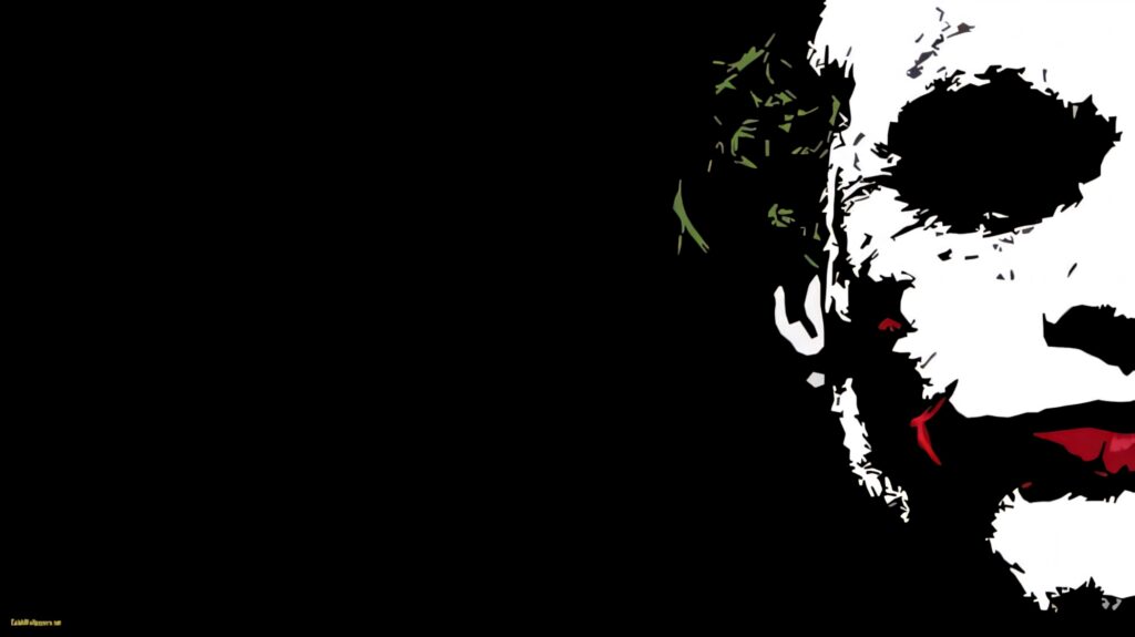 Stylized Half-Sad Joker Wallpaper: Bold Black & White Minimalist Art