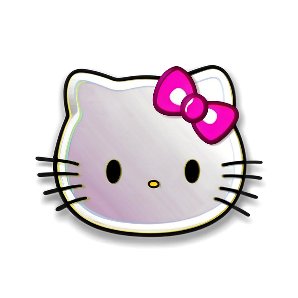 Stylized Hello Kitty Icon Wallpaper on Soft Pink Background