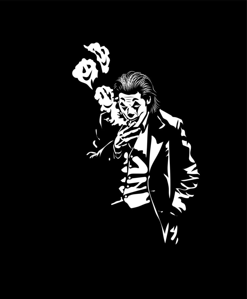 Joker Silhouette Wallpaper: Dramatic Black & White Design