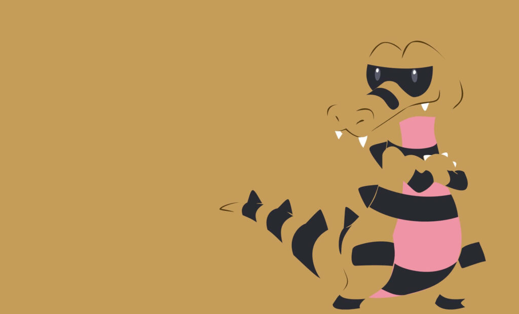 Stylized Krokorok Art Wallpaper on Clean Brown Background