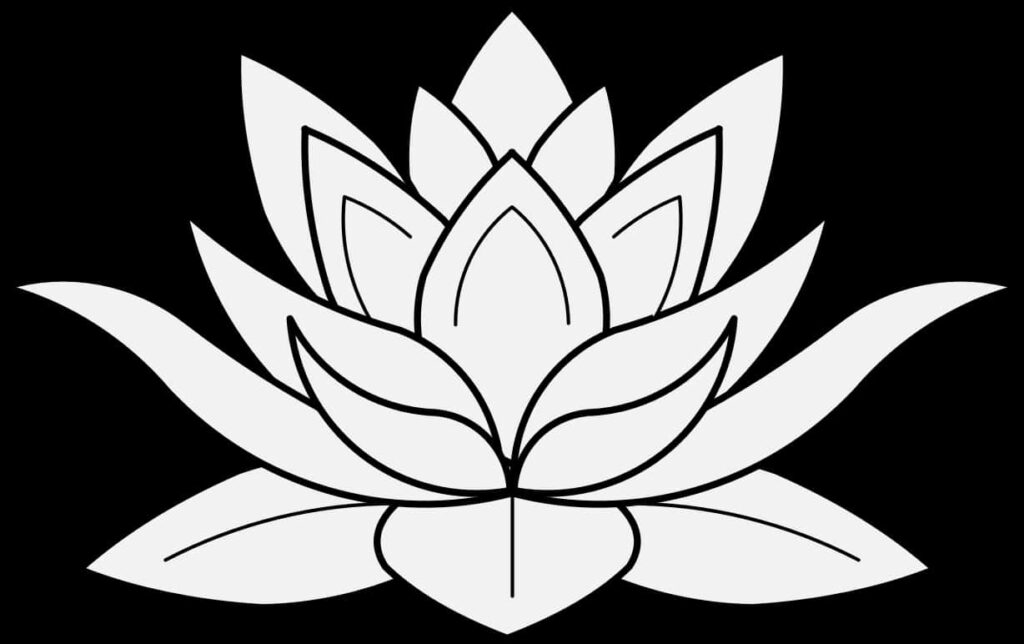 Stylized Lotus Flower Wallpaper: Minimalist Design & Elegant Symmetry