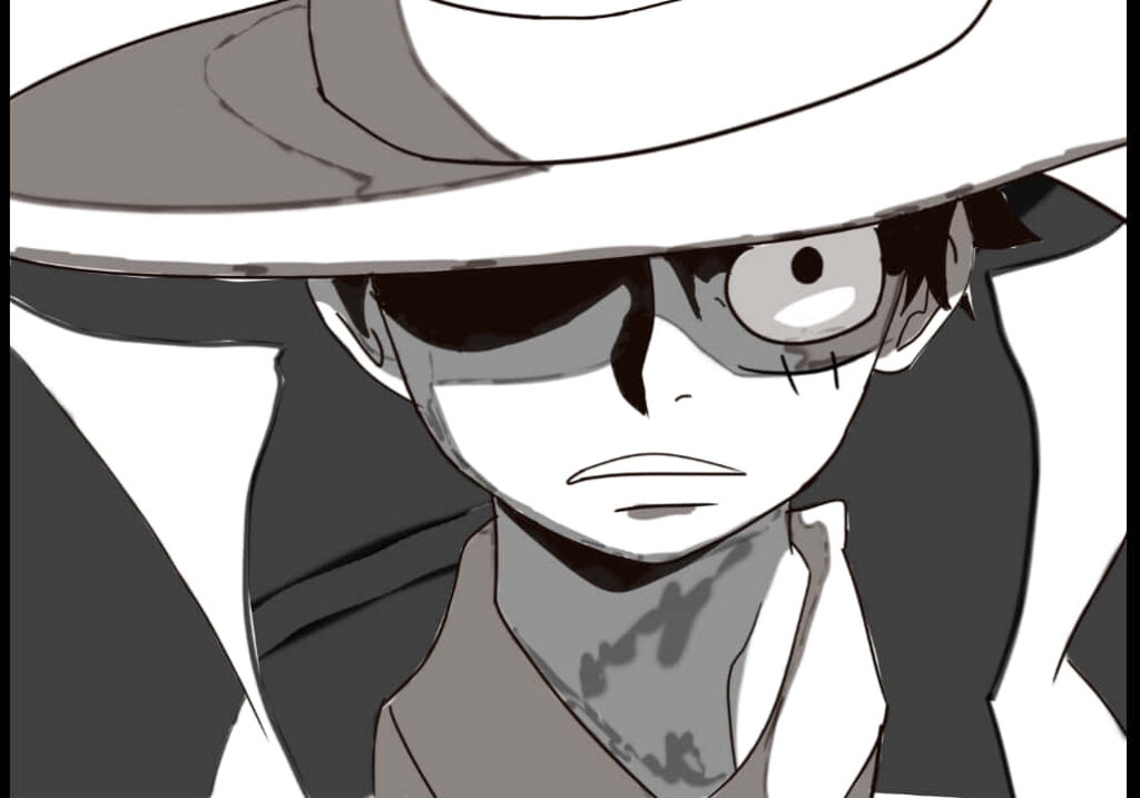 Monochrome Luffy Wallpaper: Determined One Piece Adventure Art