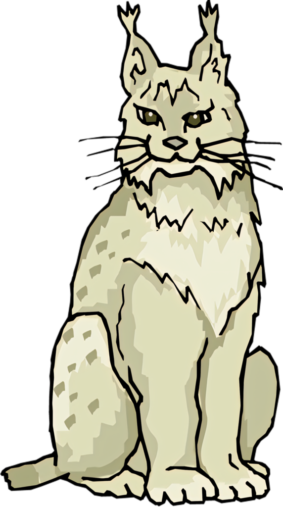 Stylized Lynx Wallpaper: Elegant Illustration with Tufted Ears