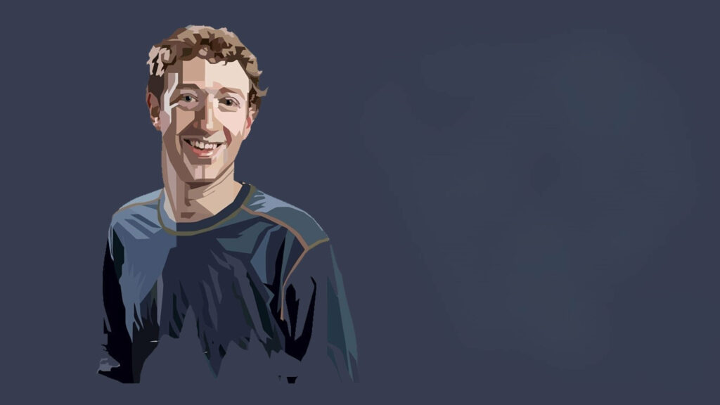 Stylized Mark Zuckerberg Grey Vector Wallpaper - Modern Minimalist Design