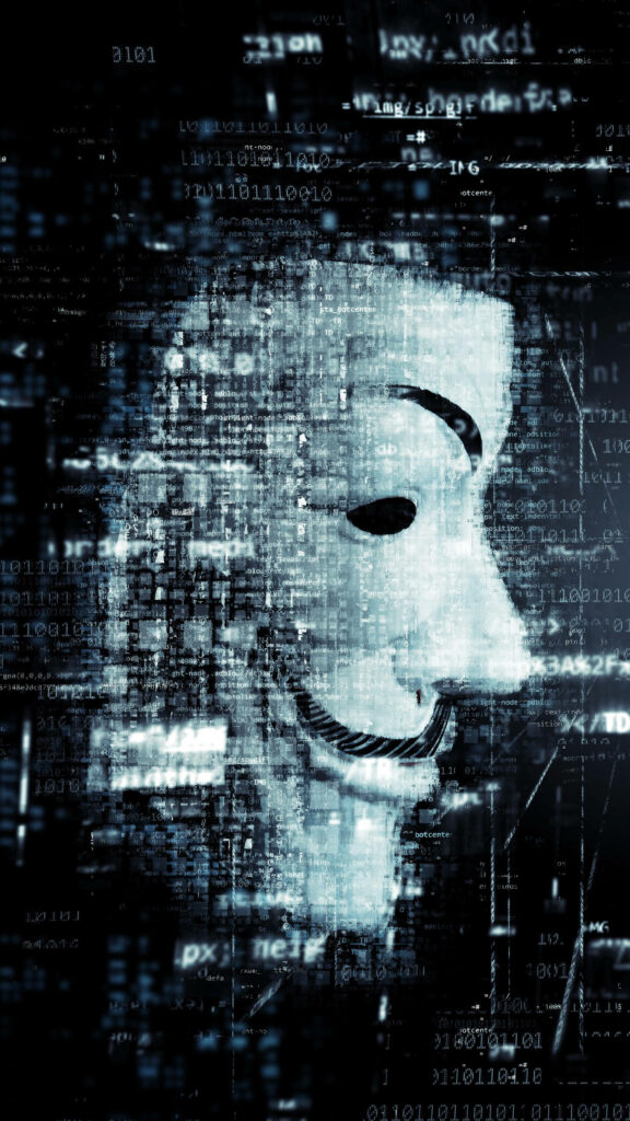 Stylized Mask Wallpaper: Digital Anonymity & Cyber Themes