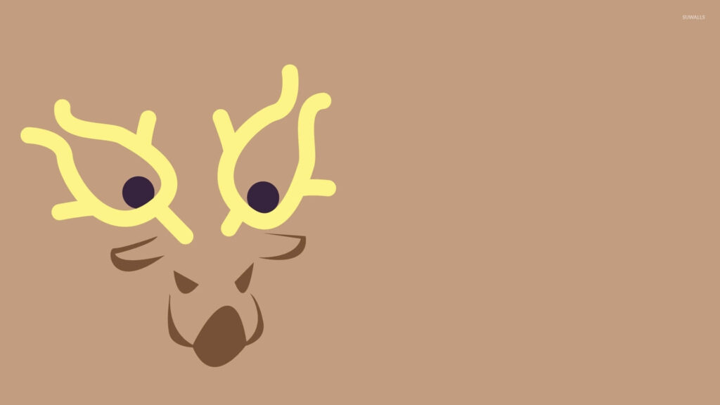 Stylized Stantler-Inspired Minimalist Wallpaper for Elegant Background