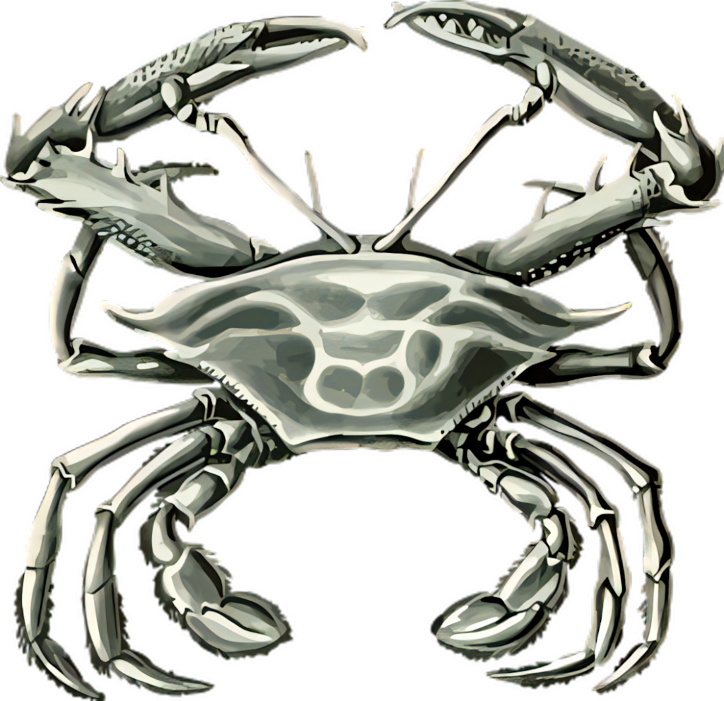 Stylized Monochrome Crab Wallpaper: Intricate Texture & Artistry