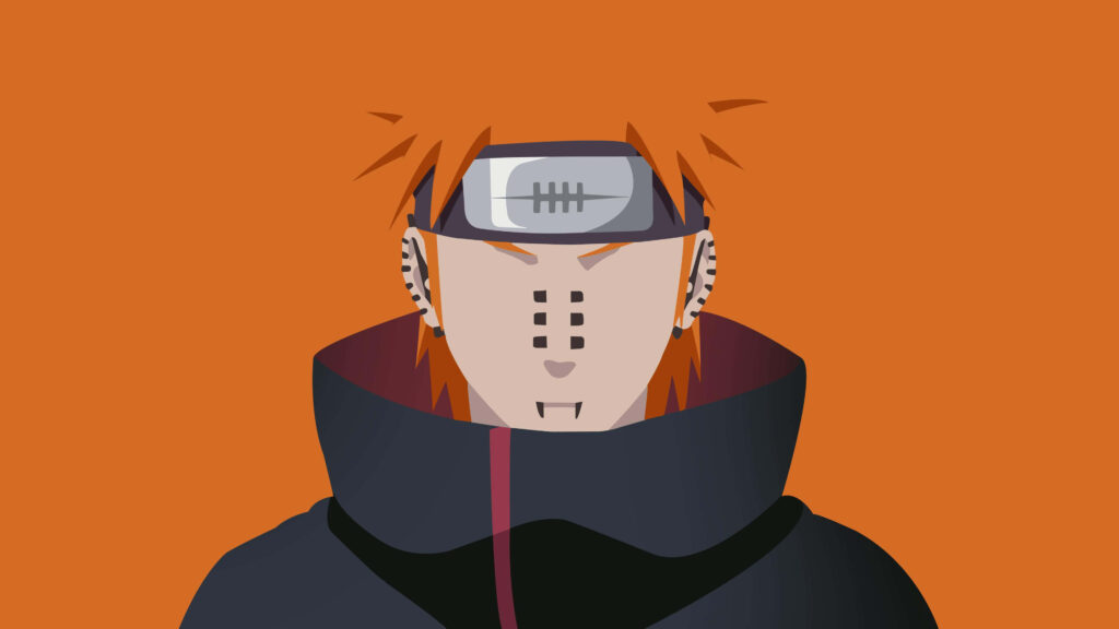 Bold Minimalist Naruto Wallpaper: Iconic Character with Orange Hair