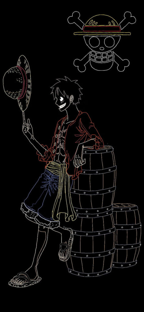 One Piece Pirate Wallpaper: Stylish Character on Black Background