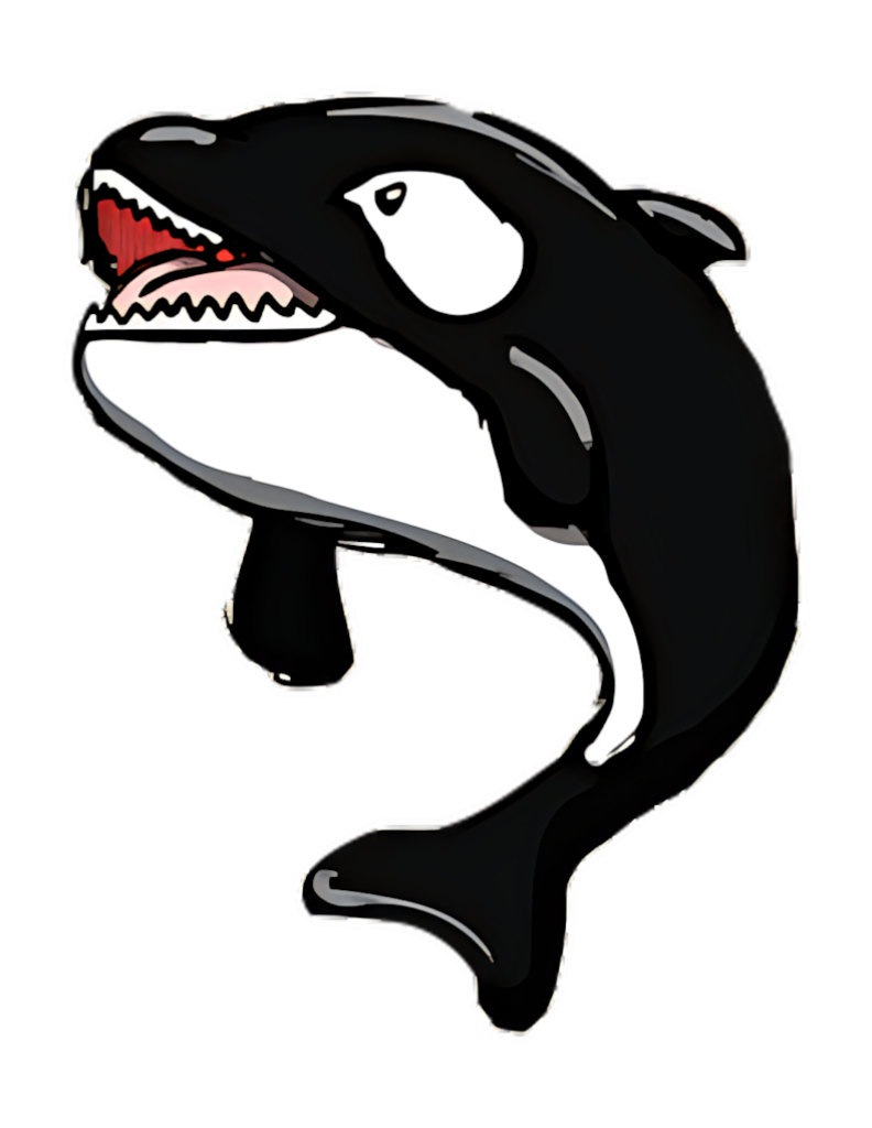 Stylized Orca Wallpaper: Bold & Playful Modern Design Background