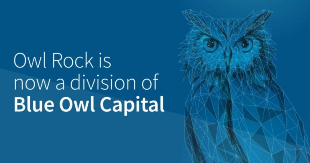 Geometric Owl Wallpaper: Blue Owl Capital Corporate Transition