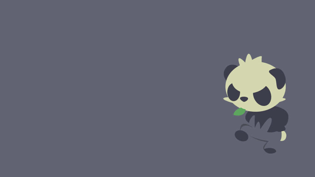 Stylized Panda Minimalist Wallpaper on Muted Gray Background