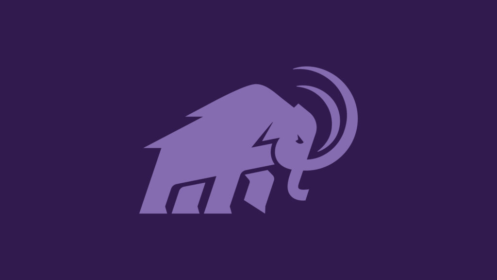 Stylized Purple Mammoth Logo Wallpaper on Dark Background