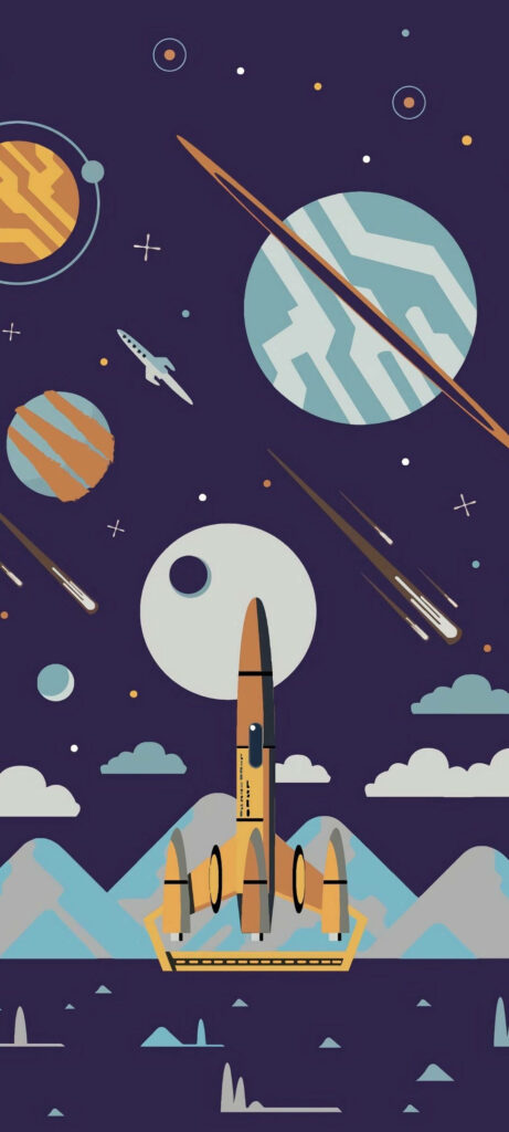 Vibrant Rocket Launch Wallpaper for Redmi Note 10: Colorful Space Scene