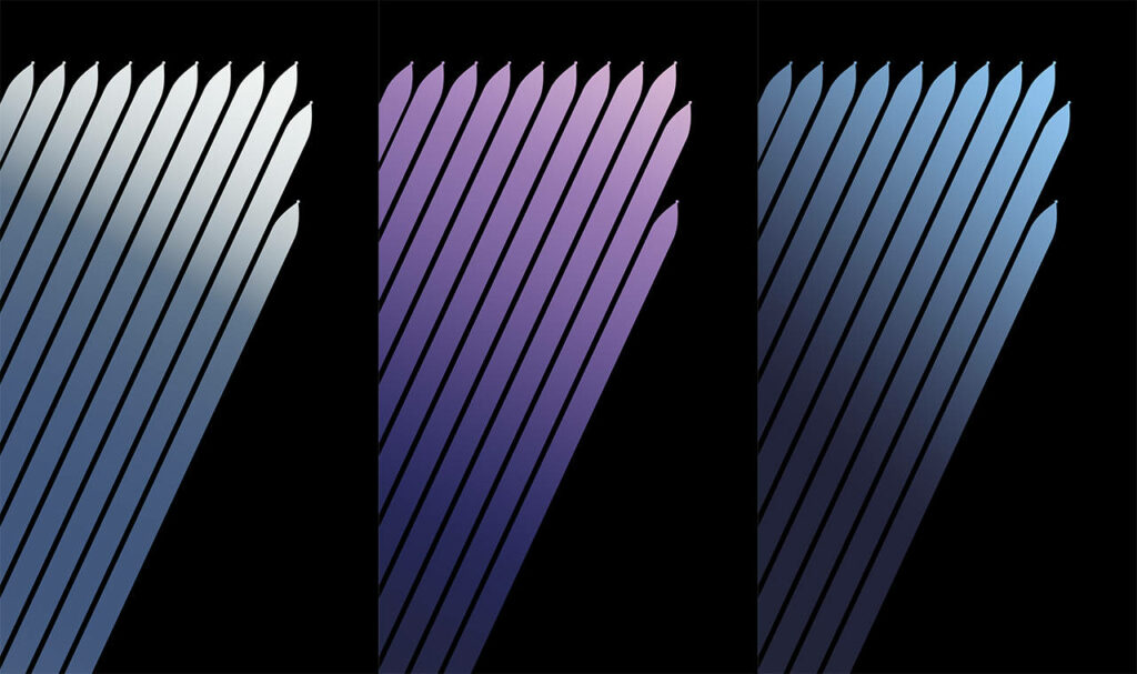 Stylized S Pen Silhouettes Wallpaper - Modern Blue & Purple Design