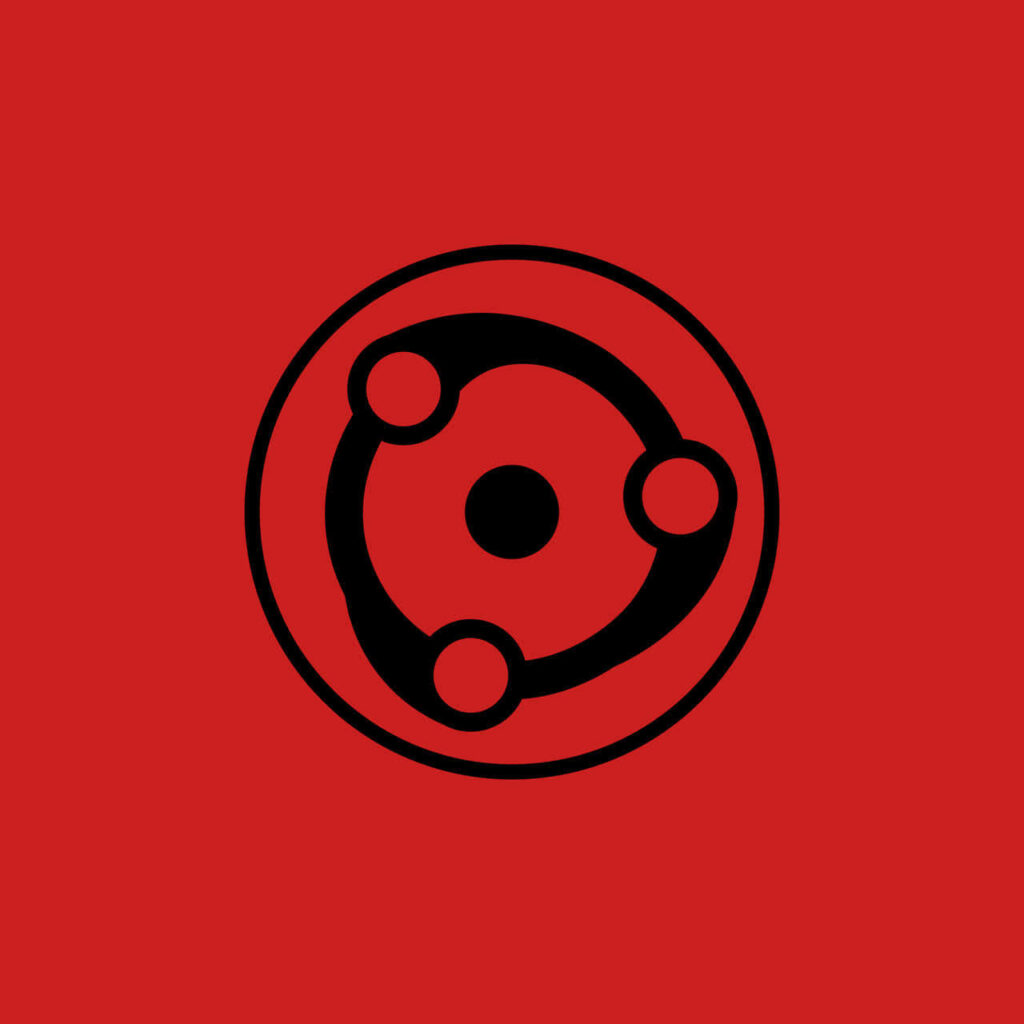 Stylized Sharingan Wallpaper: Iconic Black & Red Design