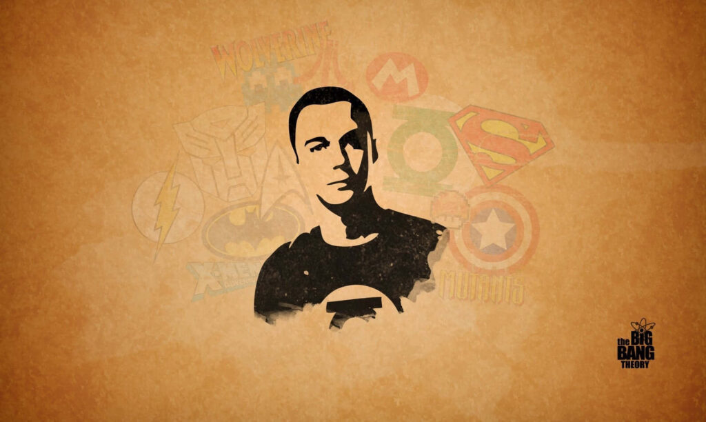 Sheldon Cooper Wallpaper: Geeky Art with Superhero Logos