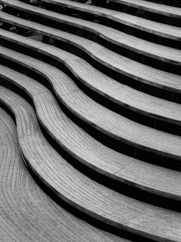 Dynamic Black and White Striped Wallpaper Background Design