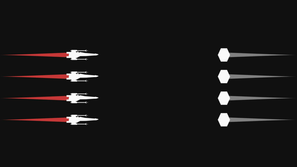 Stylized Star Wars-Inspired Spaceships Minimalist Wallpaper