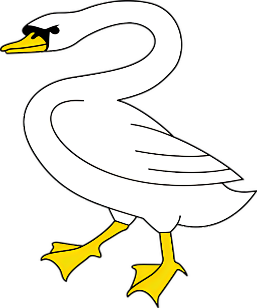 Stylized Swan Wallpaper: Minimalist Design with Yellow Accents