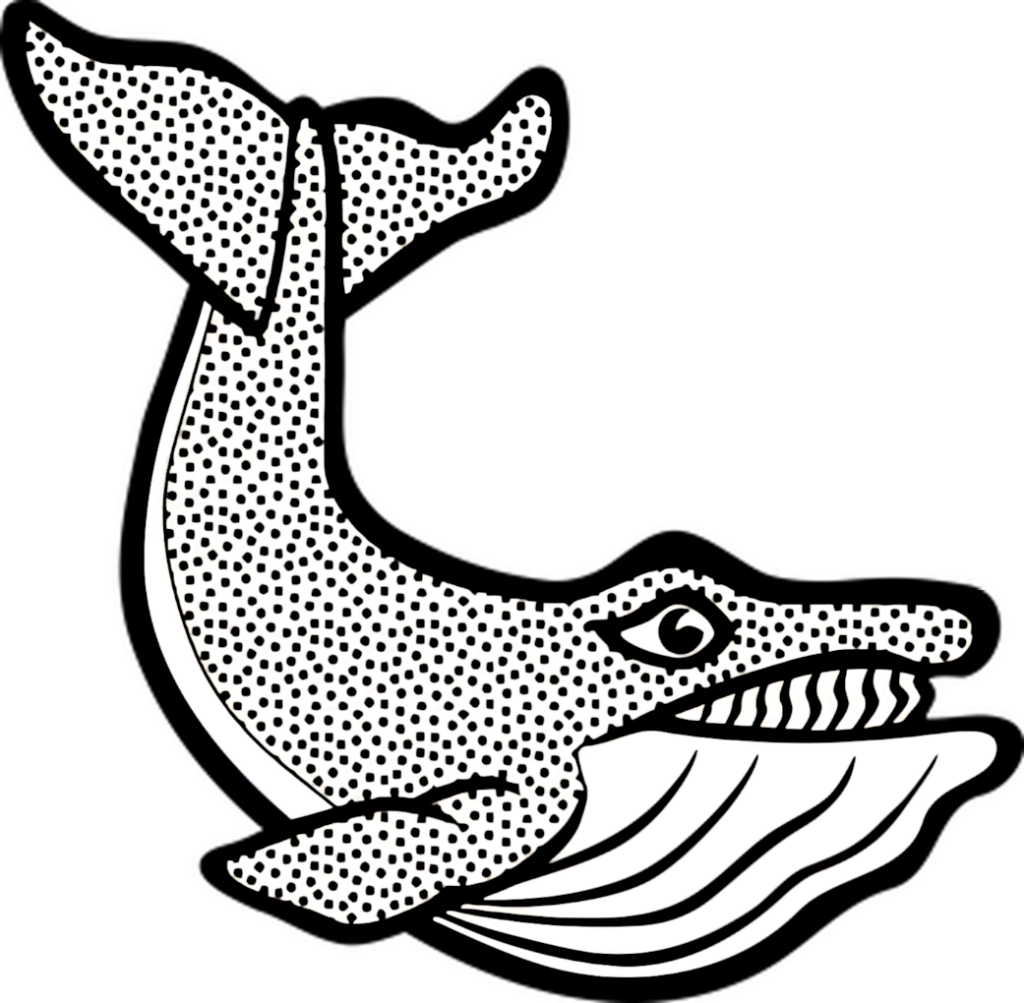 Stylized Monochrome Whale Wallpaper: Modern Artistic Background