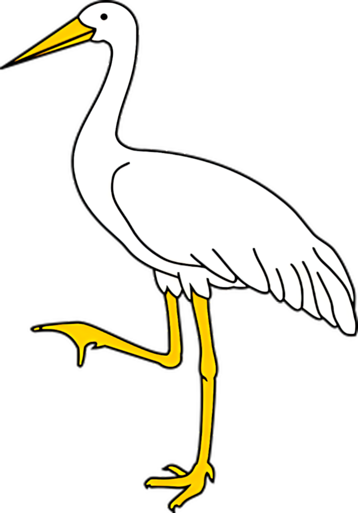 Stylized White Stork Wallpaper: Minimalist Illustration for Modern Design