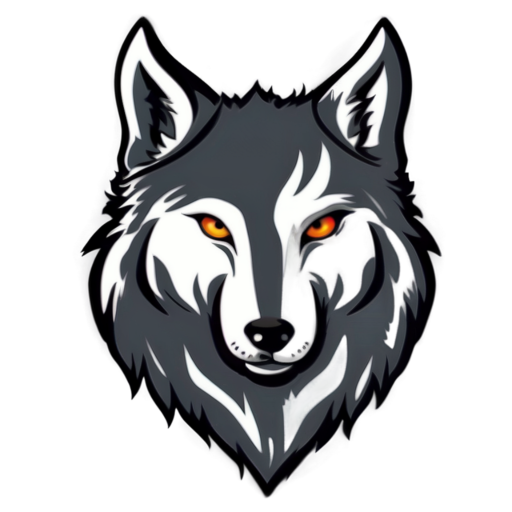 Modern Wolf Head Logo Wallpaper with Vibrant Orange Eyes