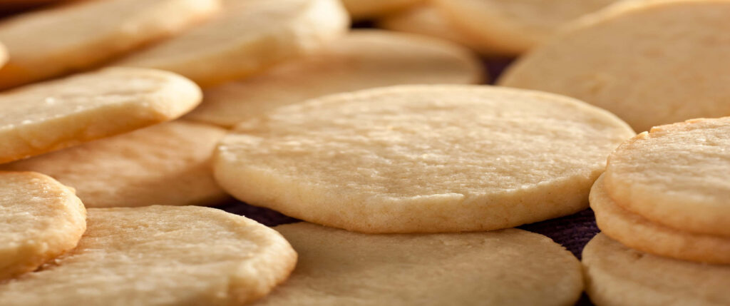Close-up Snapshot of Homemade Fresh Baked Sugar Cookies, An Ideal 3440x1440p Desktop Background Wallpaper