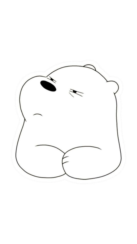 Ice Bear Cartoon: The Adorable Sulking Ice Bear With Crossed Arms, Piercing Glance in the Background Wallpaper