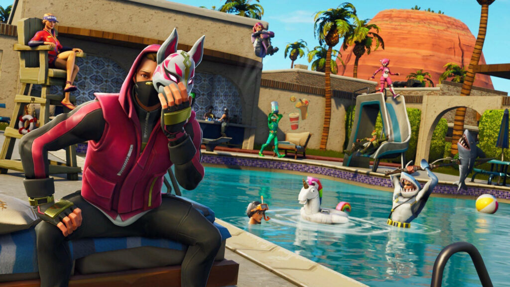 Making a Splash: The Ultimate Fortnite Pool Party Wallpaper