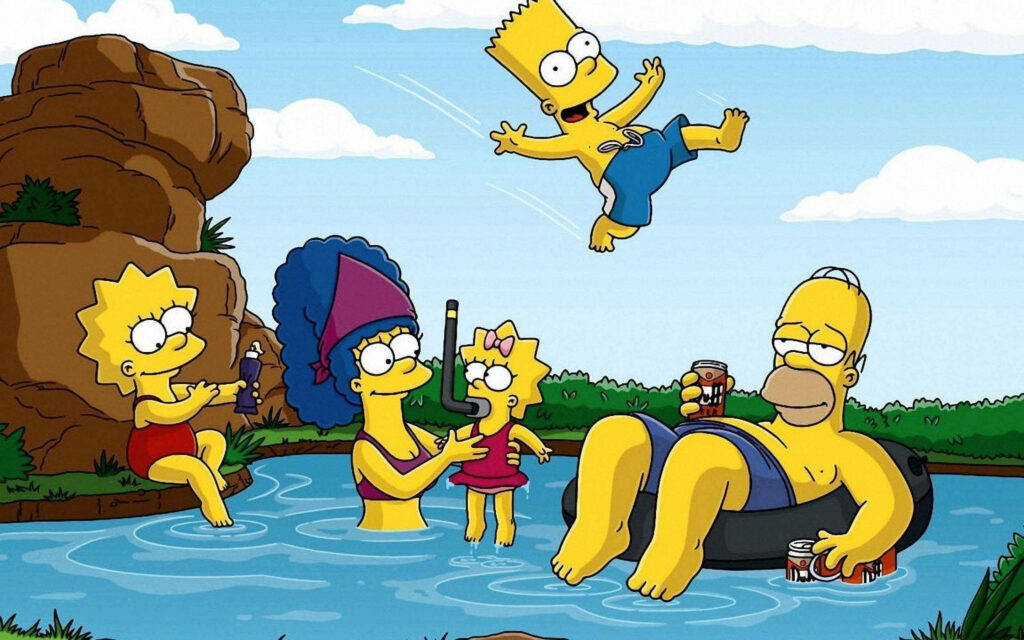 Summer Vacation Simpsons Wallpaper: Fun in the Sun!