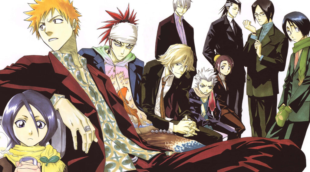 Whitewashed Warriors: A Stunning Bleach Characters PC Wallpaper