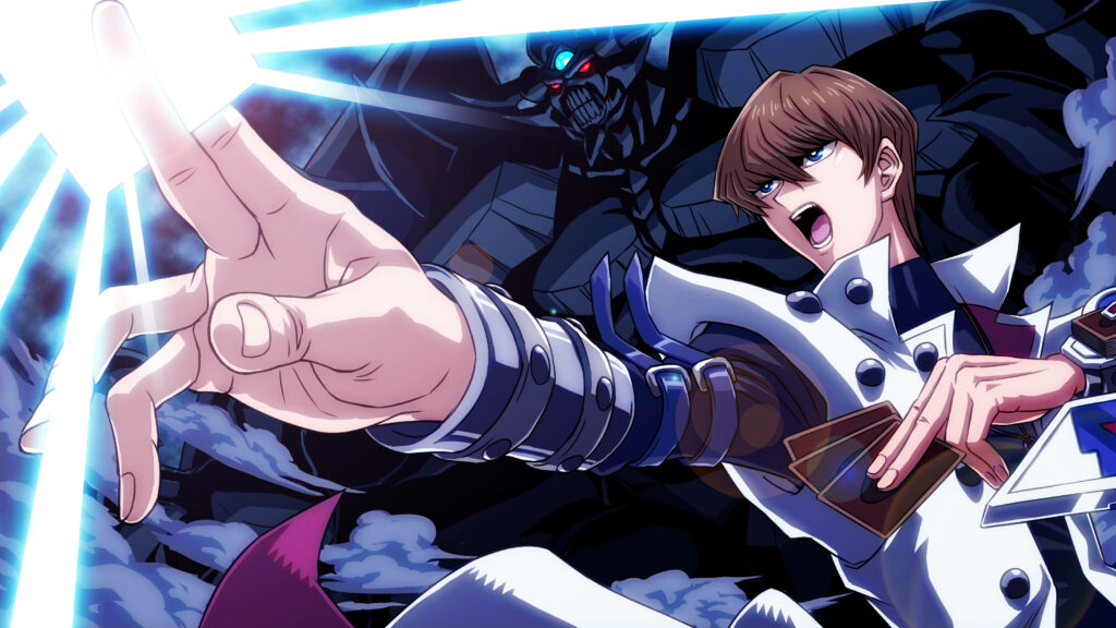 Summoning the Unstoppable: Seto Kaiba Unleashes Obelisk the Tormentor in Epic Yu-Gi-Oh! Duel Wallpaper
