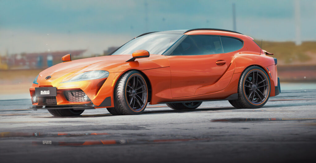 Sun-Kissed Supra: Bask in the Radiant Glow of this Orange Toyota Supra Wallpaper!