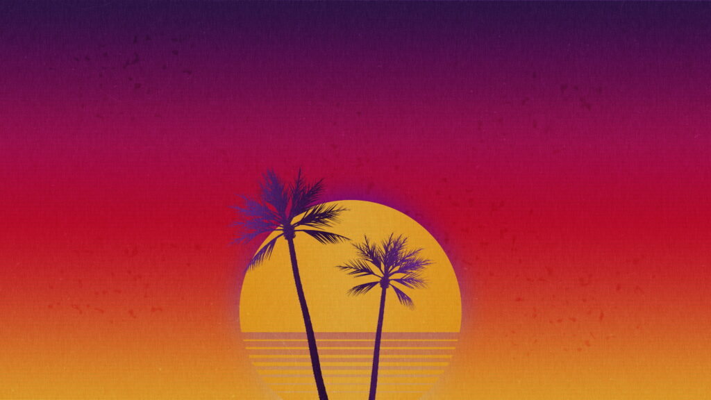 Sunset OutRun: A Vibrant Vaporwave and Retrowave 4K Wallpaper