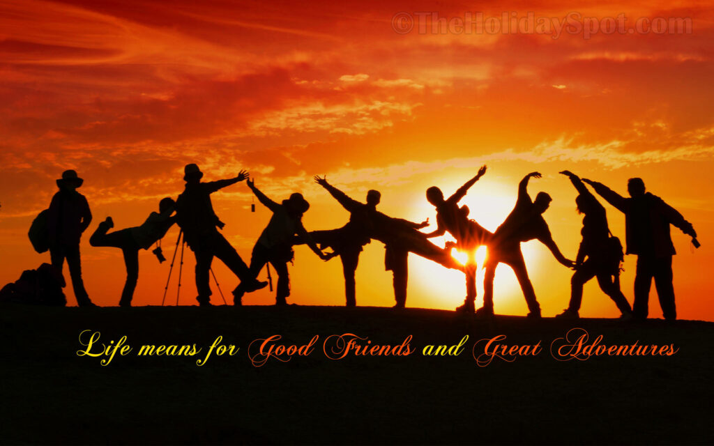 A Sunset Soirée: Celebrating Good Friends and Great Adventures Wallpaper