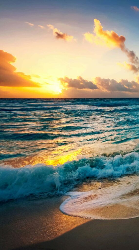 Sunset Serenade: A Stunning Beach Wallpaper for Your Phone