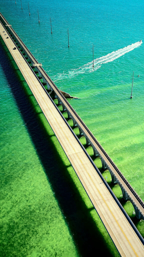 Famous Florida bridge over turquoise waters showcasing iconic Sunshine State coastal scenery wallpaper