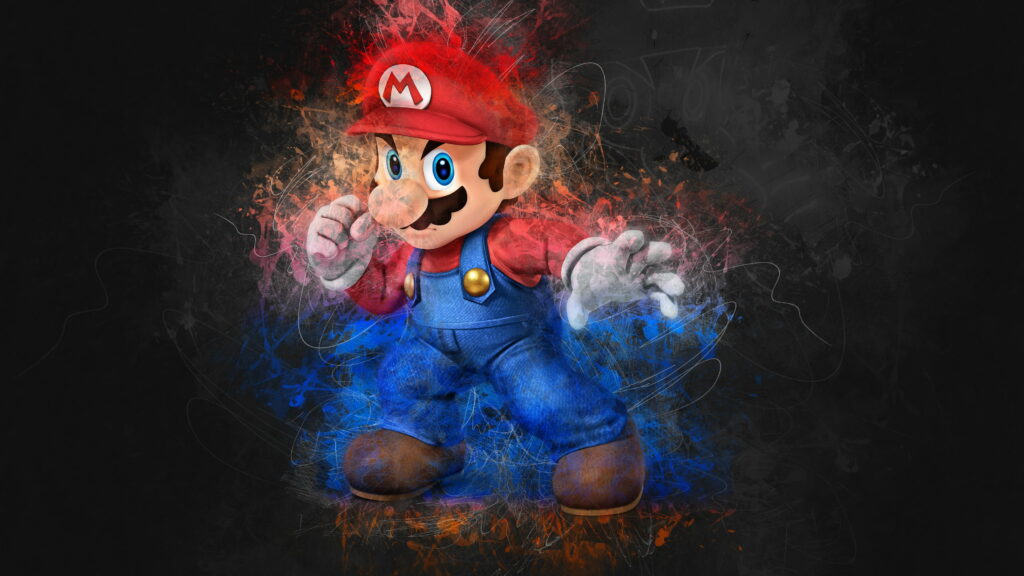 Mario's Digital Odyssey: Immersive Gaming Art in 4K Wallpaper