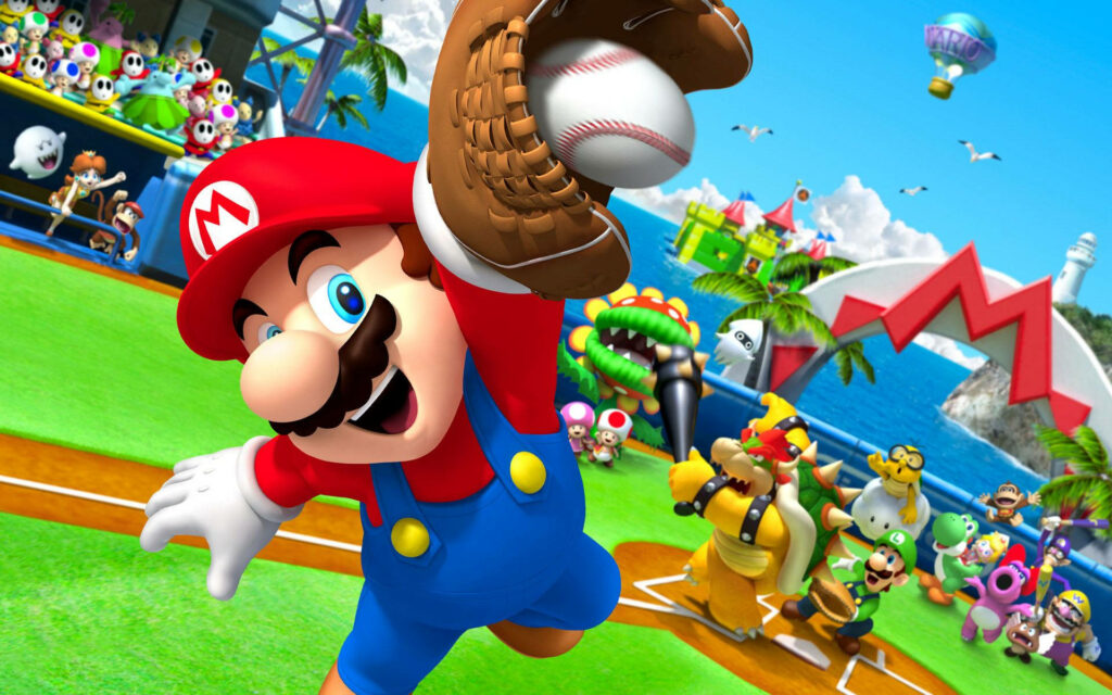 Super Mario Takes Flight: A Dynamic Wallpaper for Gaming Fans