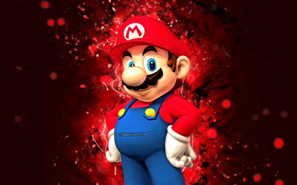 Glowing Adventures: Super Mario Bros Embark on a Neon Journey! Wallpaper