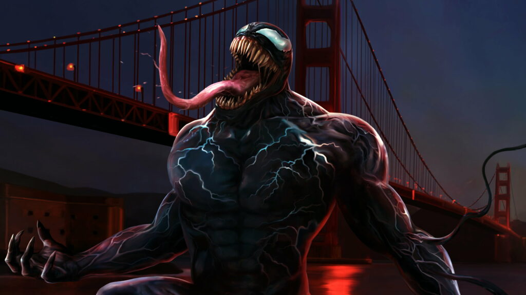Venom's Impressive Digital Art: Unleashing Superheroic Darkness in QHD Wallpaper
