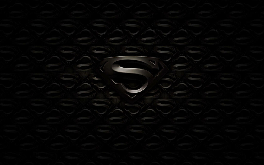 Superman's Black Emblem Shines on a Captivating Dark Iphone Background Wallpaper