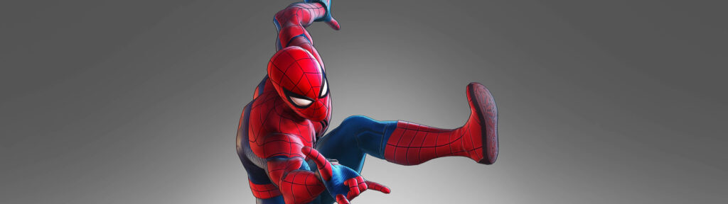 Superman's Spectacular Web Attack: A Majestic Marvel Hero Soaring through the Gray Abyss Wallpaper