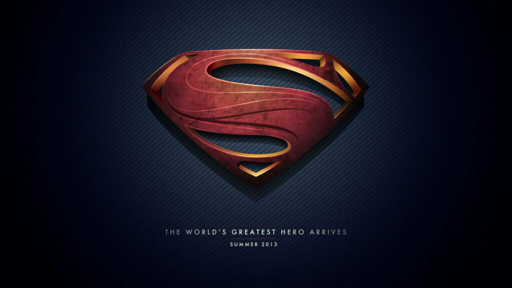 Superman Emblem 3D Rendering on Blue Textured Background - Summer 2013 Arrival Wallpaper